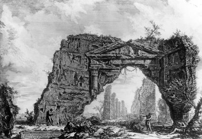 View of the Ruined Portico of the Villa dei Sette Bassi, from the 